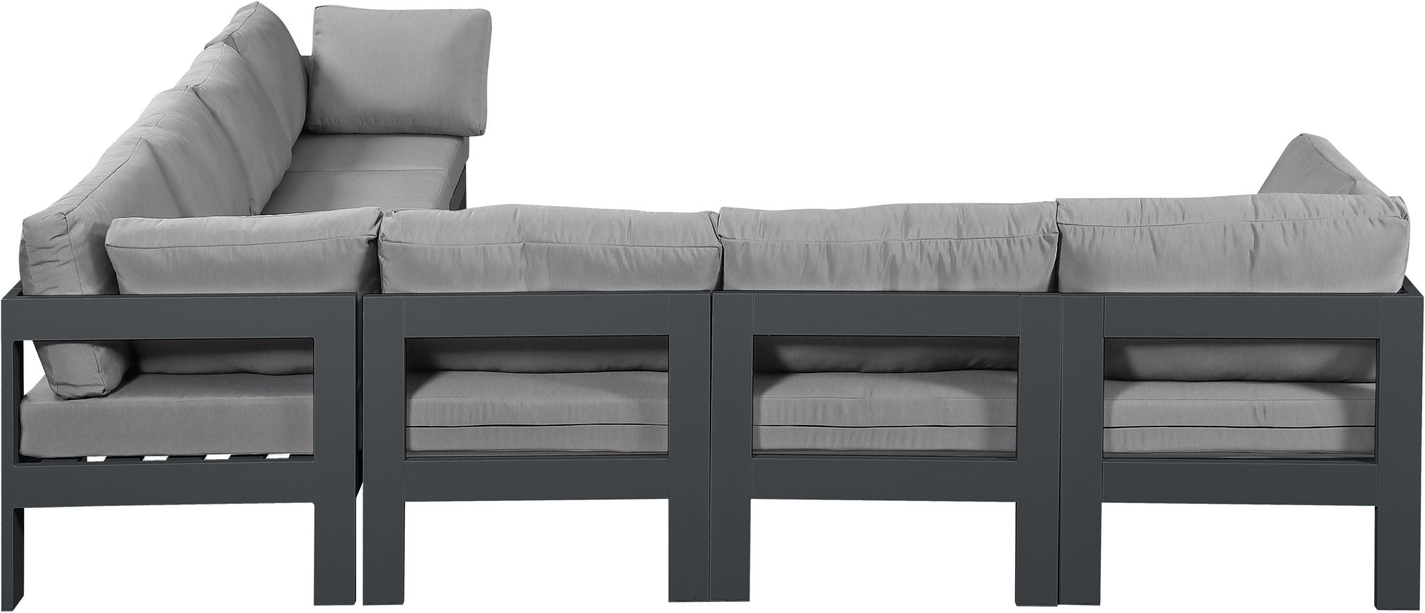 Nizuc - Outdoor Patio 7 Piece Modular Sectional With Gray Frame - Urban Living Furniture (Los Angeles, CA)