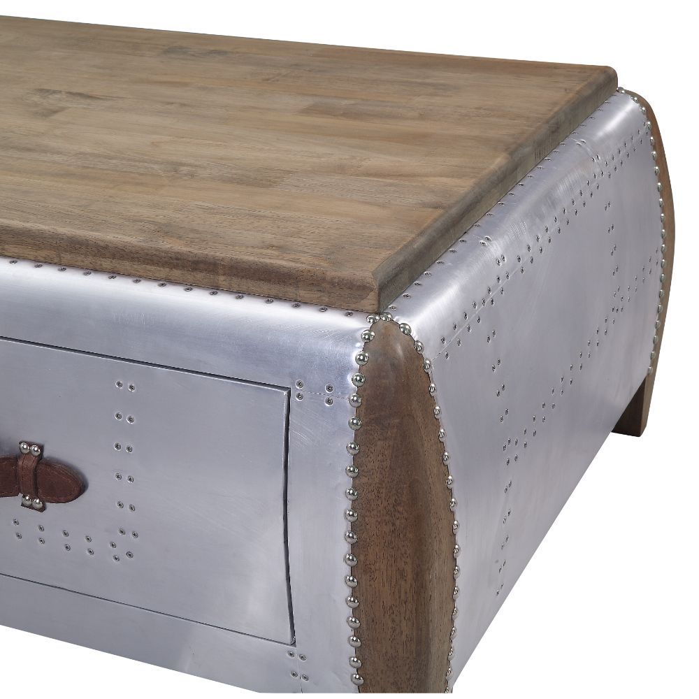 Brancaster - Coffee Table - Antique Oak & Aluminum - Urban Living Furniture (Los Angeles, CA)