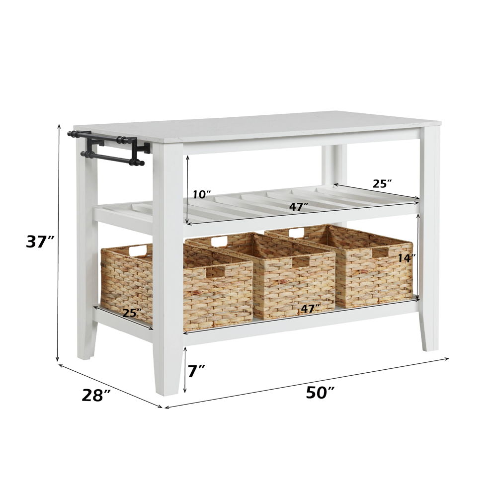 Sezye - Kitchen Island - Marble Top & White - Urban Living Furniture (Los Angeles, CA)