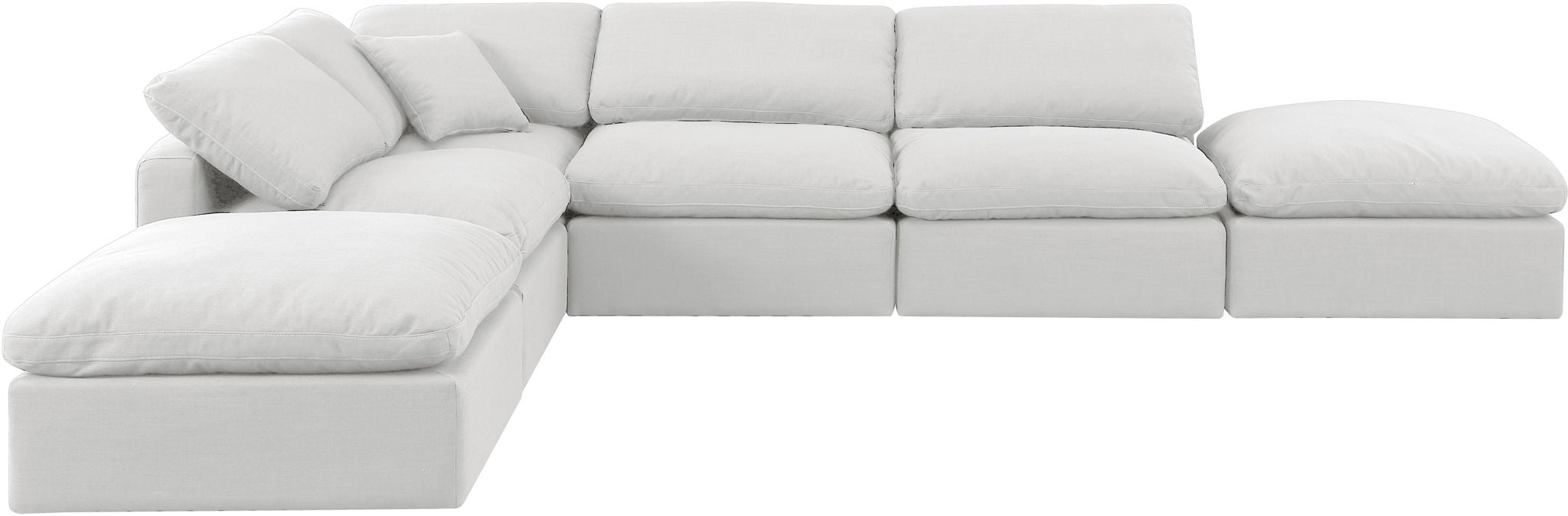 Indulge - Linen 6 Piece Modular Armless Sectional - White - Urban Living Furniture (Los Angeles, CA)