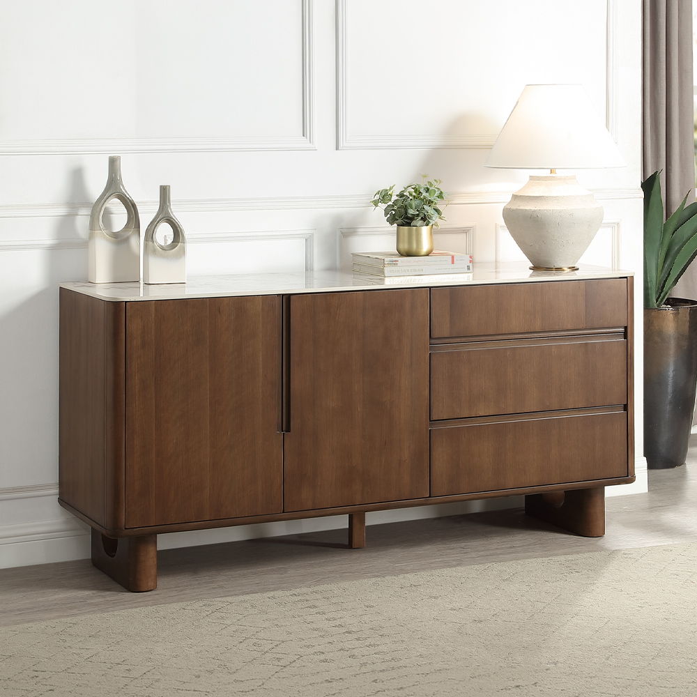 Harvey - Server With Ceramic Top - Walnut - Urban Living Furniture (Los Angeles, CA)
