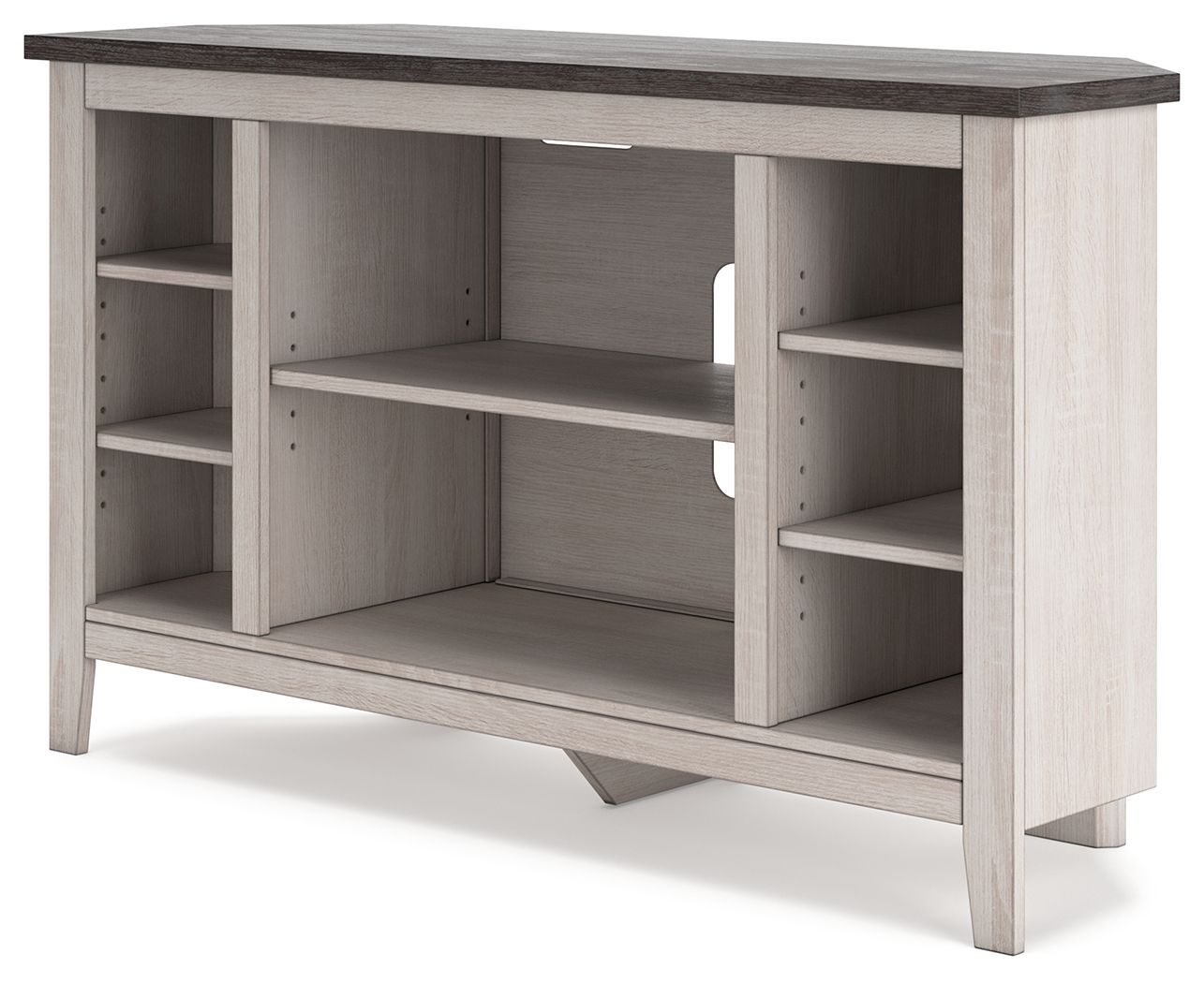 Dorrinson - Two-tone - Corner TV Stand/Fireplace OPT - Urban Living Furniture (Los Angeles, CA)