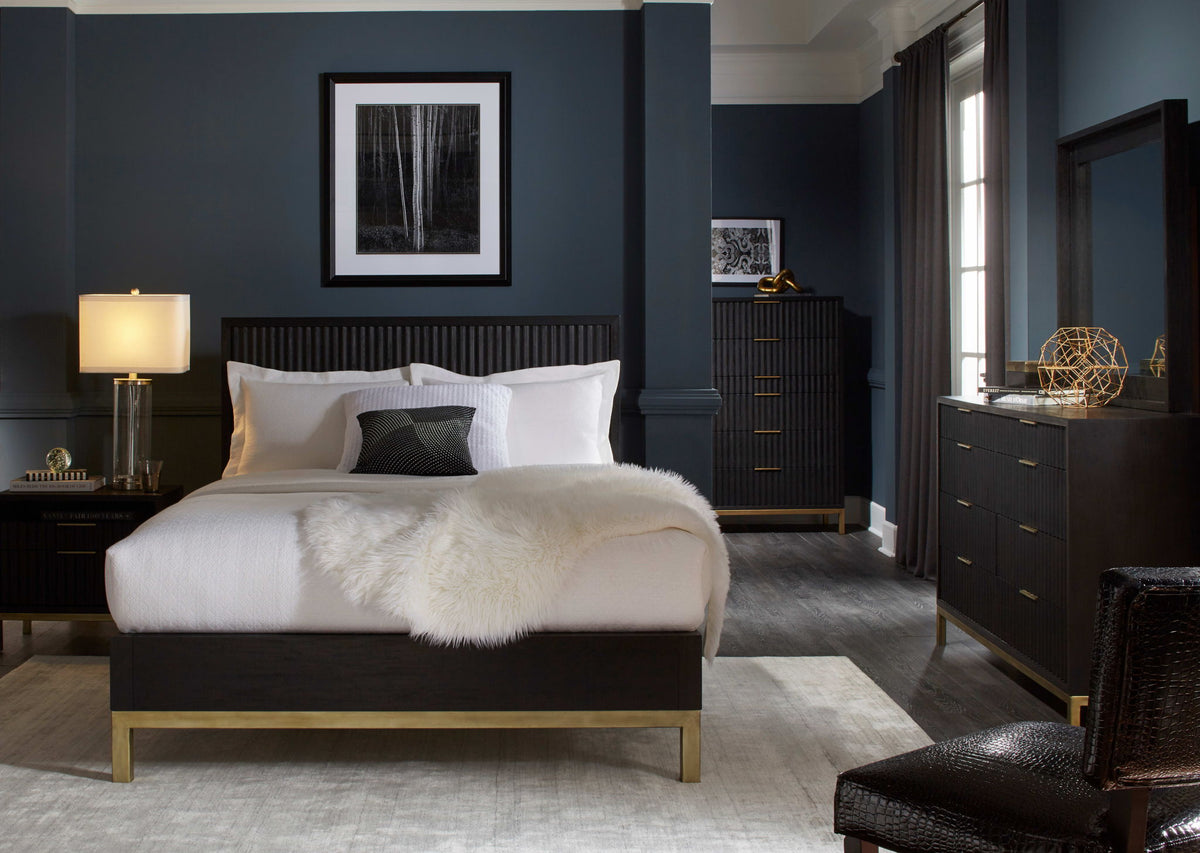Kentfield - Solid Wood Eight Drawer Dresser - Black Drifted Oak (2024)