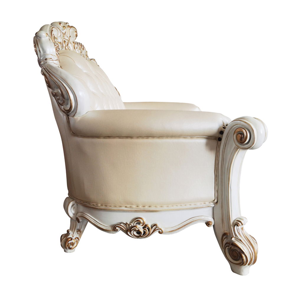 Vendome - Loveseat With 3 Pillows - Champagne Synthetic Leather & Antique Pearl - Urban Living Furniture (Los Angeles, CA)