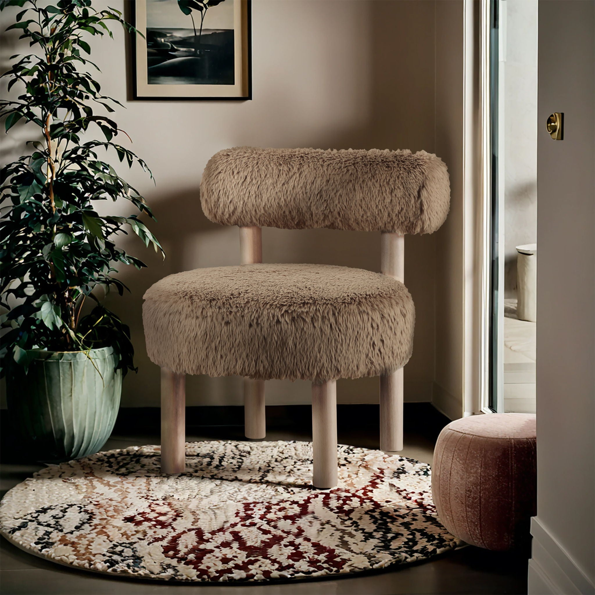 Ambre - Shearling Fabric Accent Chair - Urban Living Furniture (Los Angeles, CA)