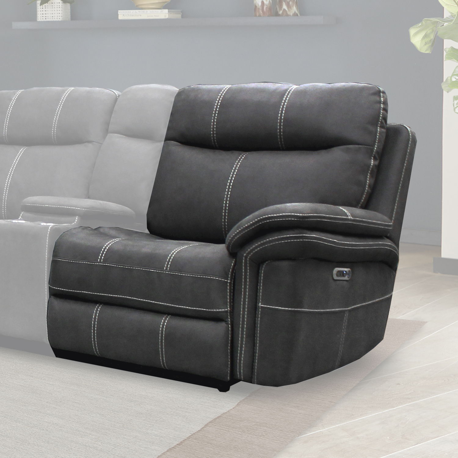Mason - Power Right Arm Facing Recliner - Charcoal - Urban Living Furniture (Los Angeles, CA)