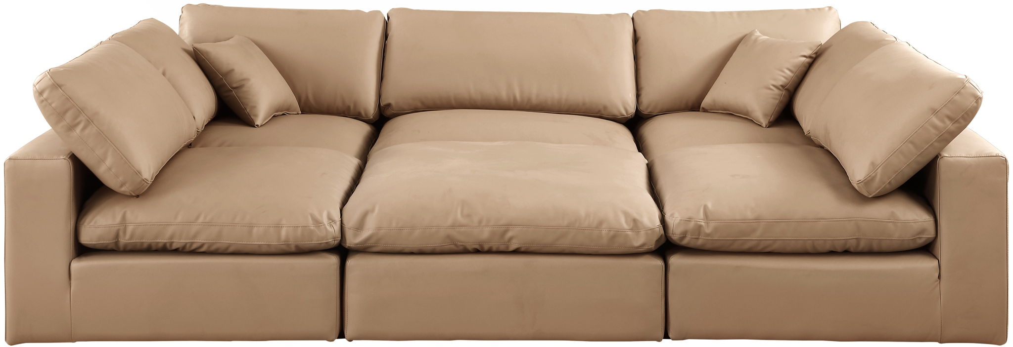 Comfy - 6 Piece Faux Leather Sectional - Tan - Urban Living Furniture (Los Angeles, CA)