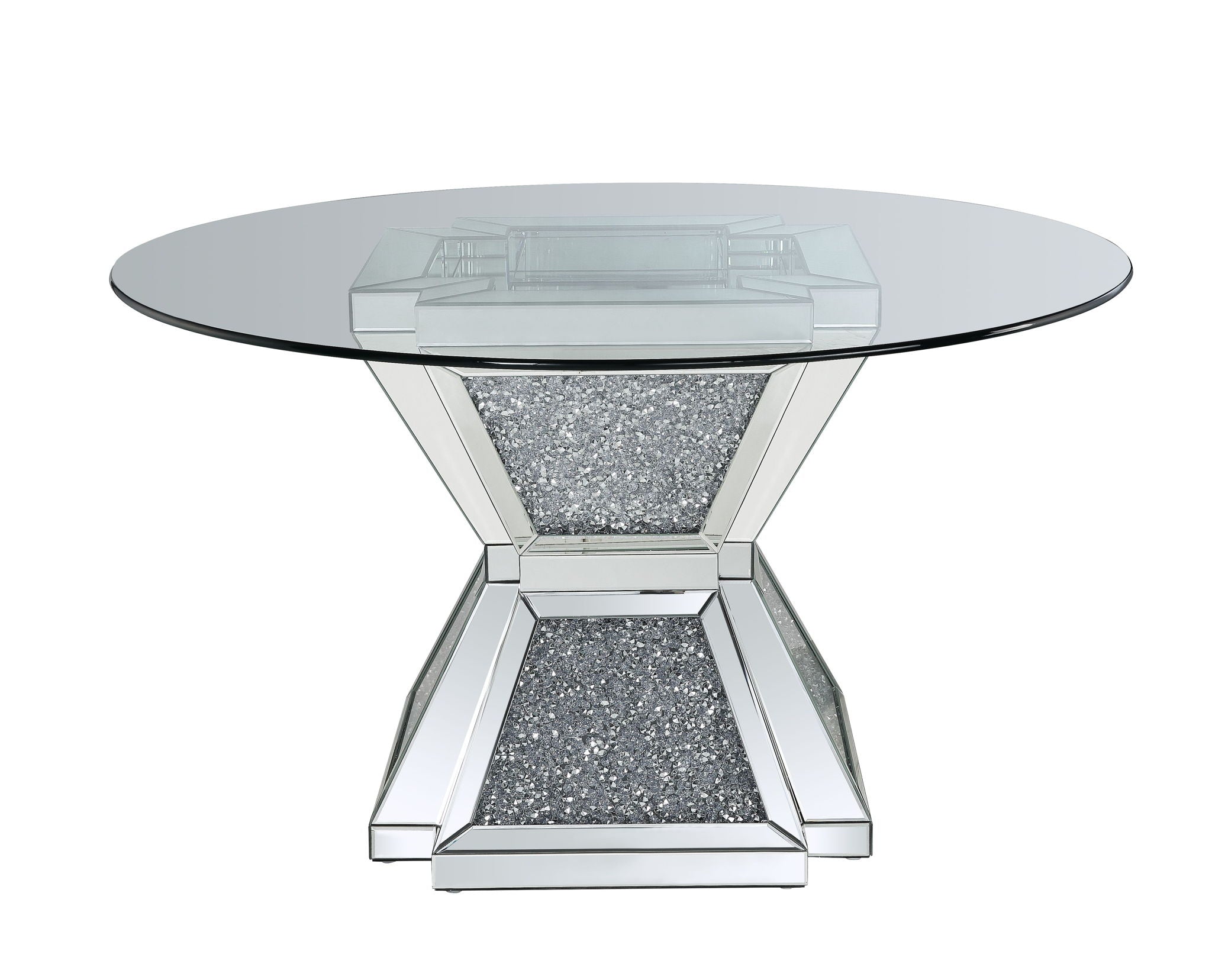 Noralie - Dining Table - Clear Glass, Mirrored & Faux Diamonds - 31" - Urban Living Furniture (Los Angeles, CA)