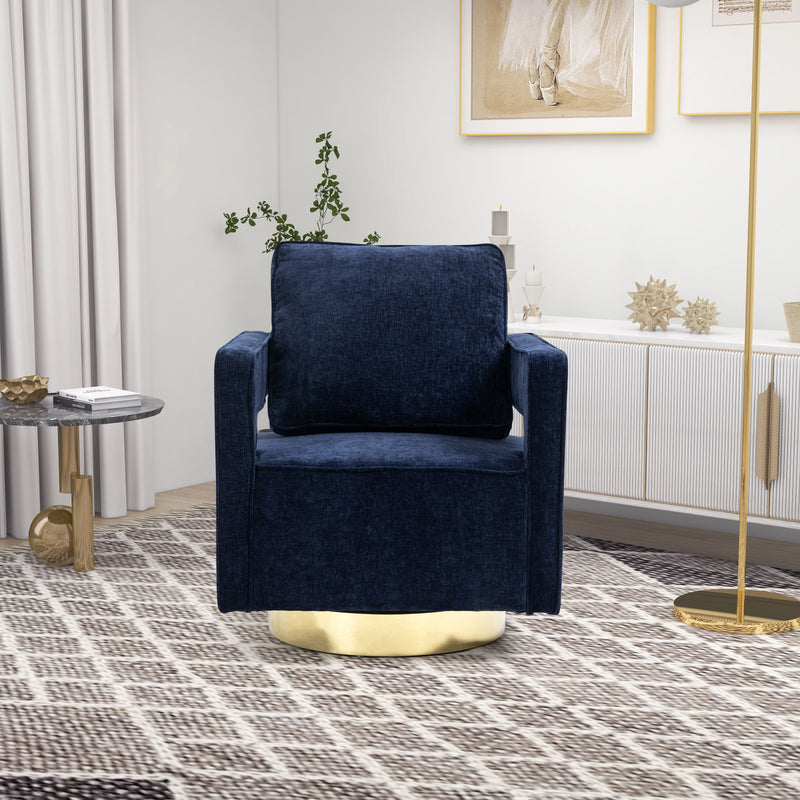 Swivel Accent Open Back Chair Modern Comfy Sofa Chair With Base