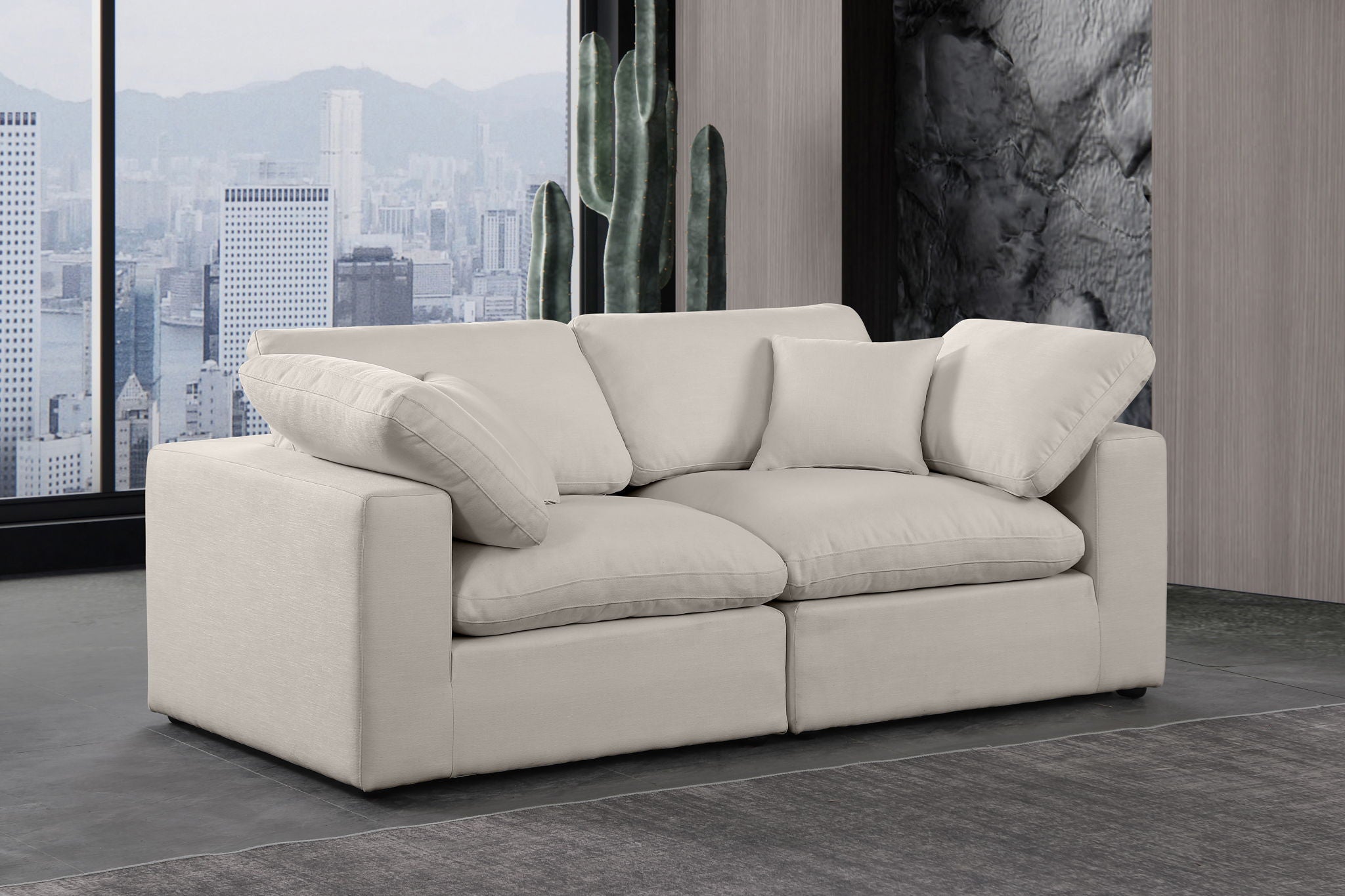 Comfy - Linen Modular Sofa 2 Seats - Urban Living Furniture (Los Angeles, CA)