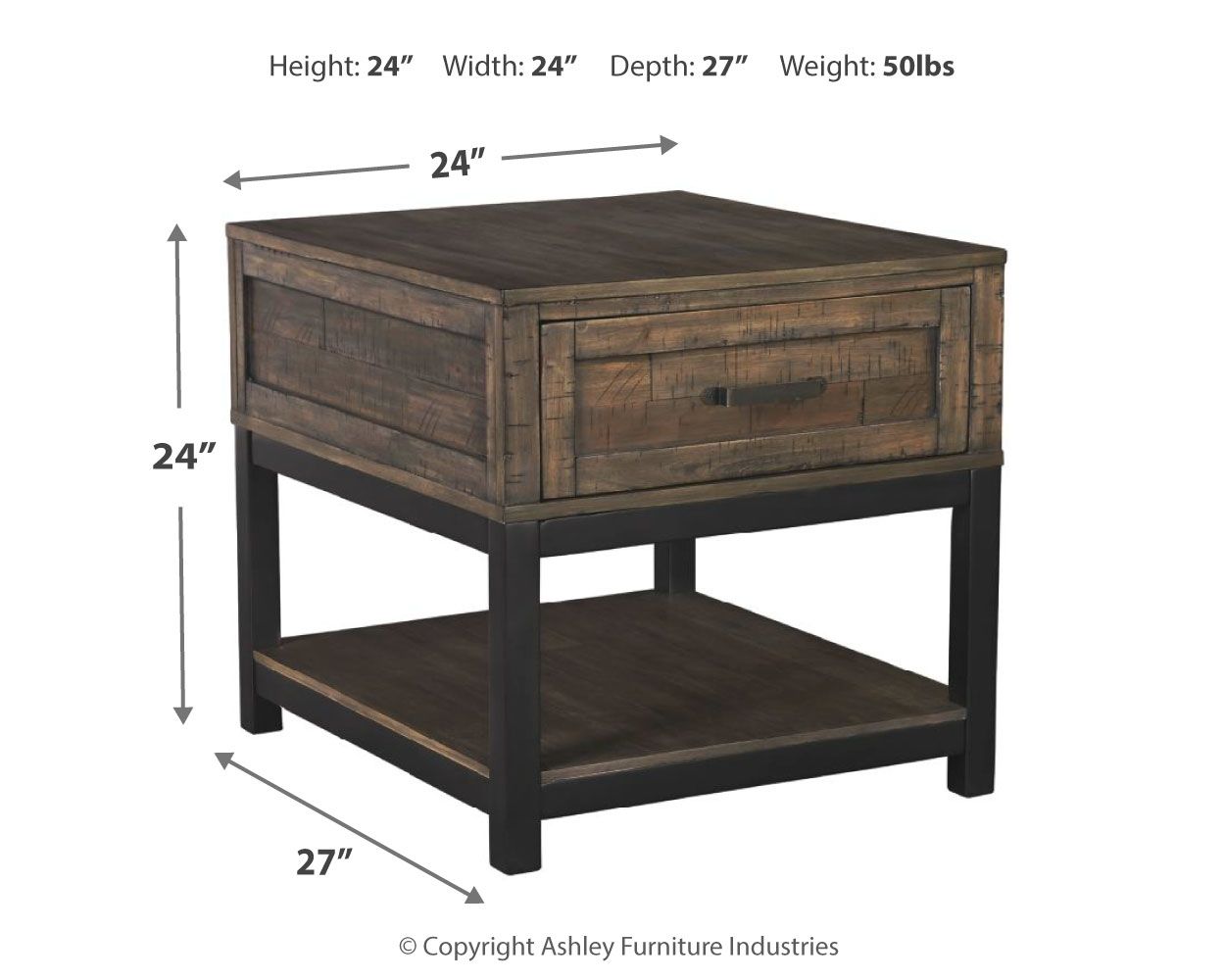 Johurst - Grayish Brown - Rectangular End Table - Urban Living Furniture (Los Angeles, CA)