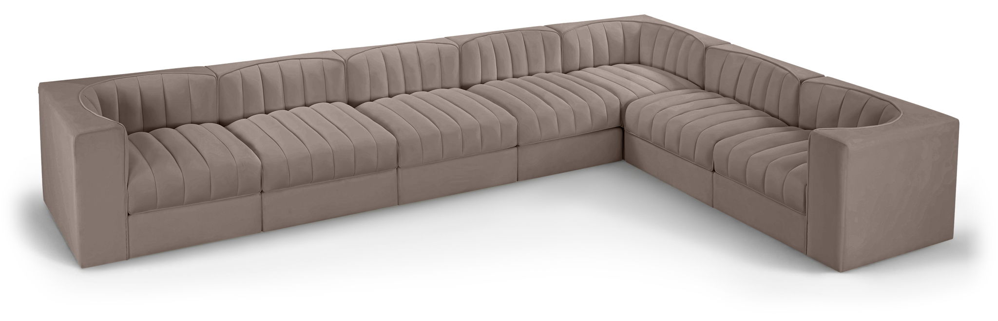 Rummi - Velvet Performance Fabric Upholstered 7 Piece Modular Sectional (With 3 Corner Chairs) - Urban Living Furniture (Los Angeles, CA)