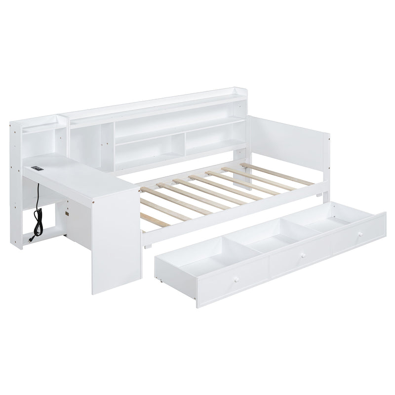Daybed With 3 Drawers USB Ports And Desk - Urban Living Furniture (Los Angeles, CA)