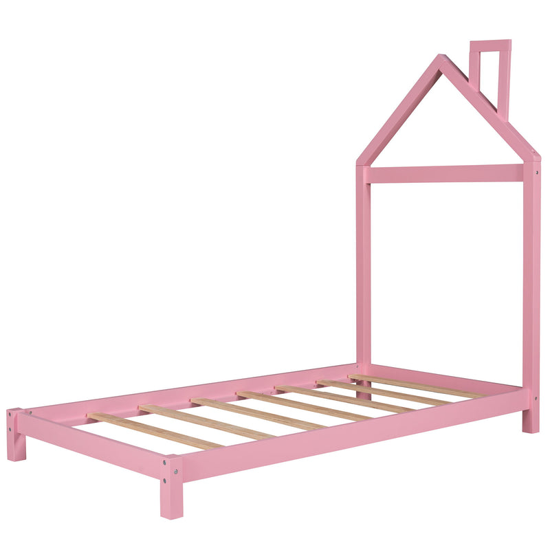Platform Bed With House Shaped Headboard