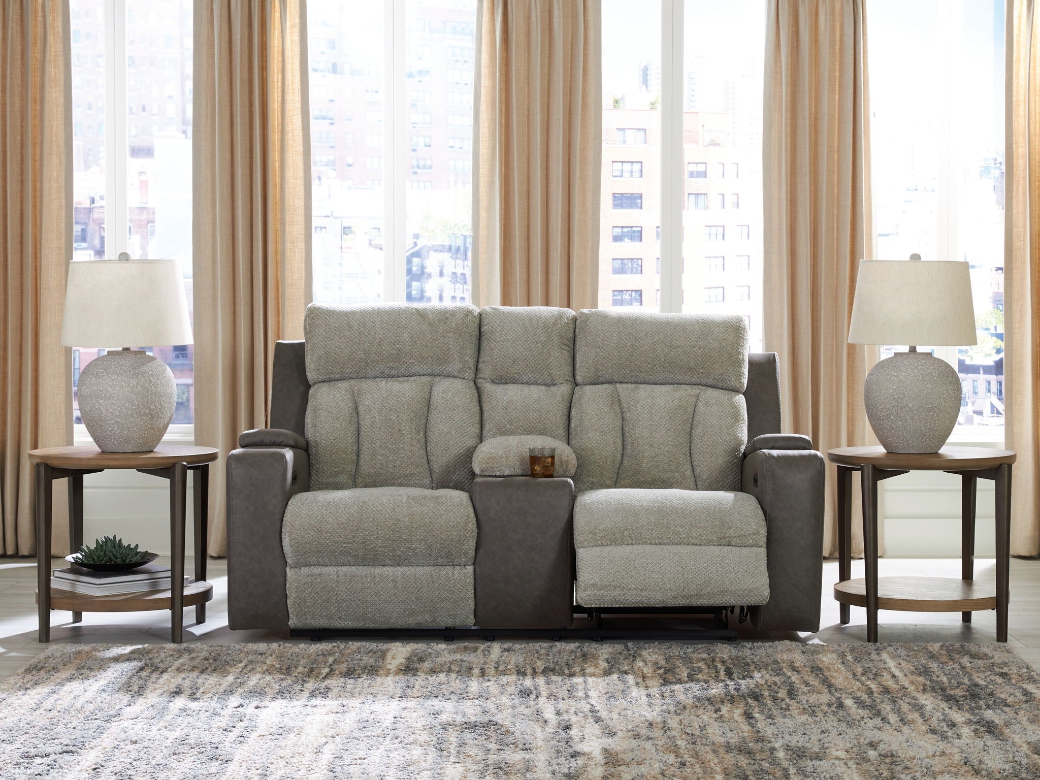 WhipLash - Sisal - Power Reclining Loveseat With Console / Adj Headrest - Urban Living Furniture (Los Angeles, CA)