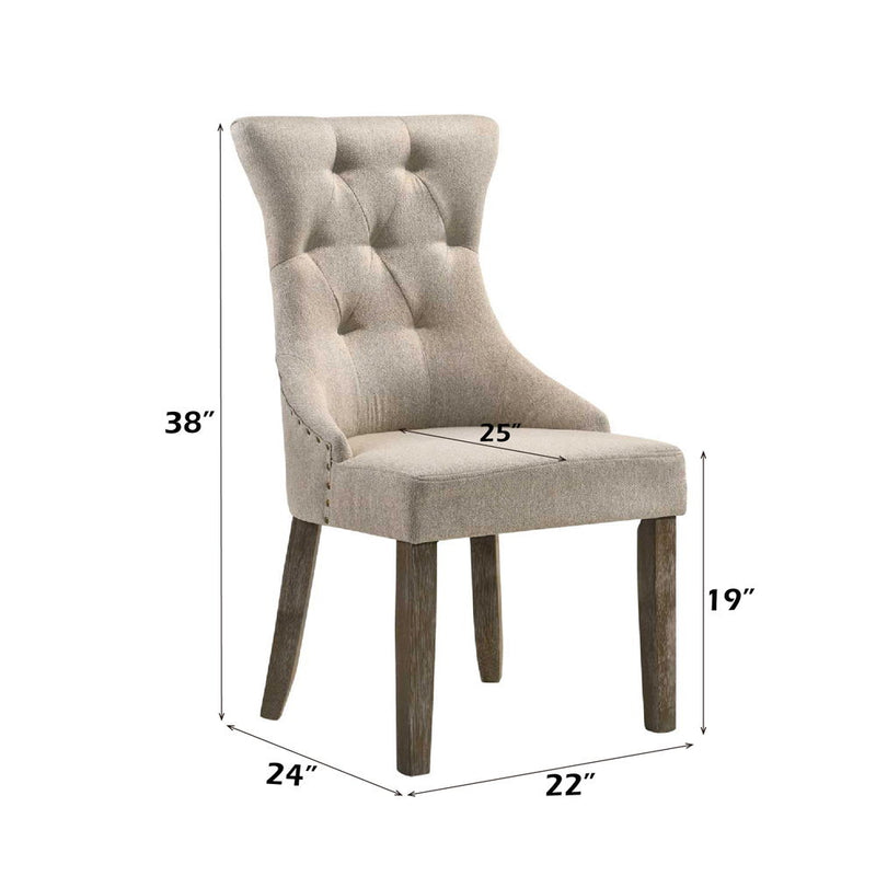 Gabrian - Dining Chair (Set of 2) - Fabric & Reclaimed Gray - Urban Living Furniture (Los Angeles, CA)