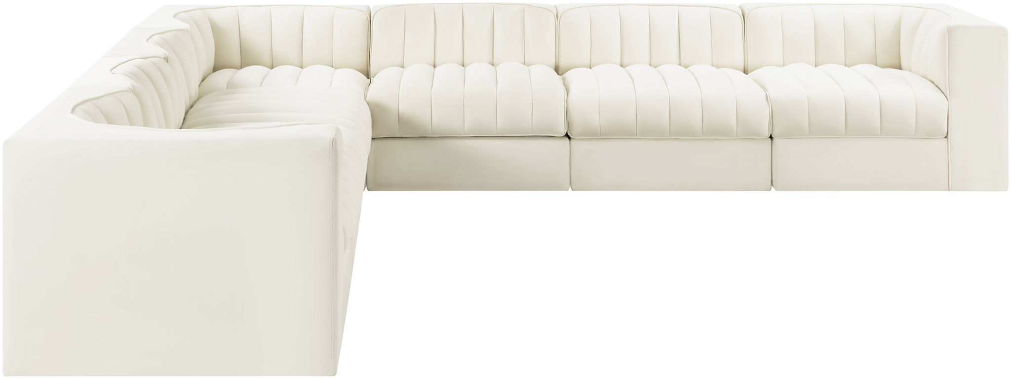 Rummi - Symmetrical Velvet Performance Fabric Upholstered 7 Piece Modular Sectional (With 3 Corner Chairs) - Urban Living Furniture (Los Angeles, CA)