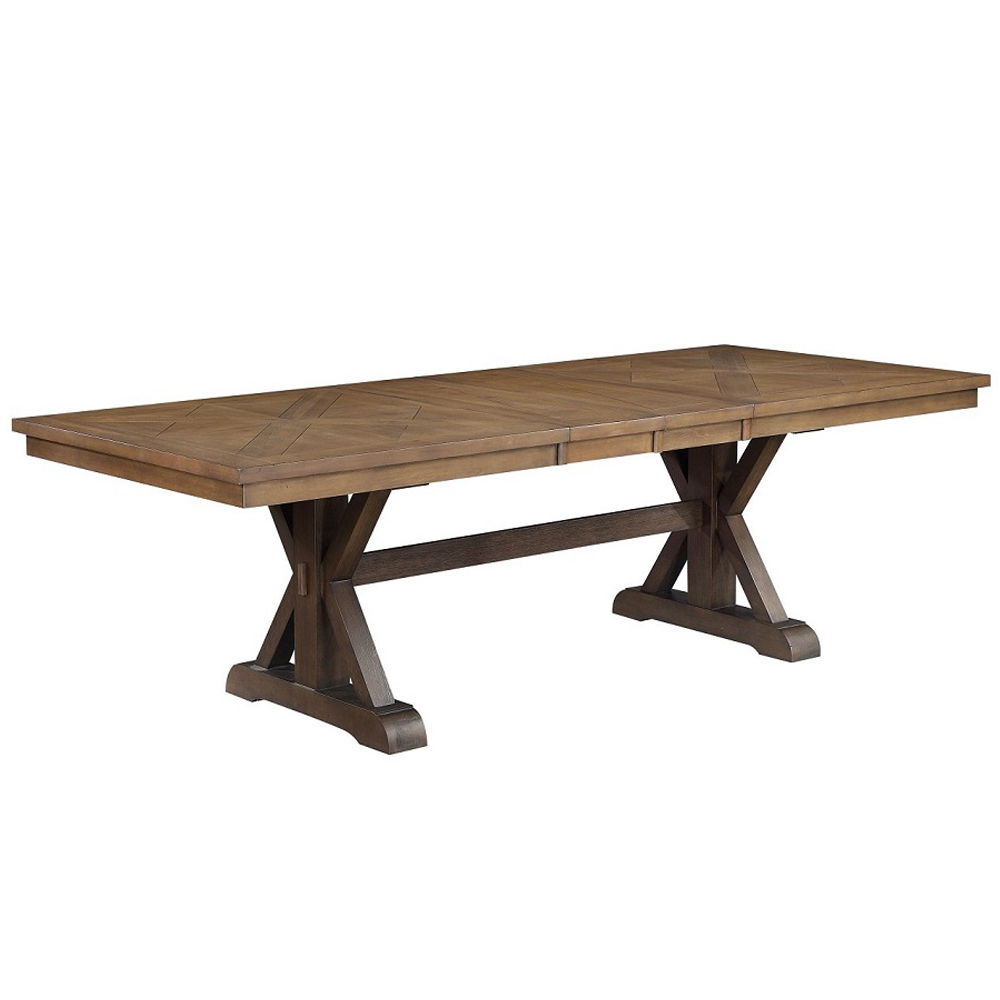Pascaline - Dining Table - Gray Fabric, Rustic Brown & Oak - Urban Living Furniture (Los Angeles, CA)