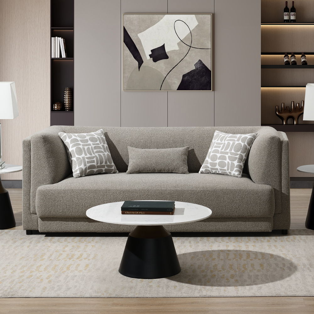 Glenda - Sofa With 3 Pillows - Gray Chenille - Urban Living Furniture (Los Angeles, CA)