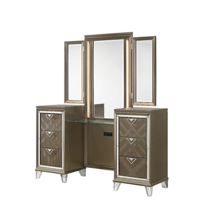 Skylar - Vanity Desk - Led & Dark Champagne - Urban Living Furniture (Los Angeles, CA)