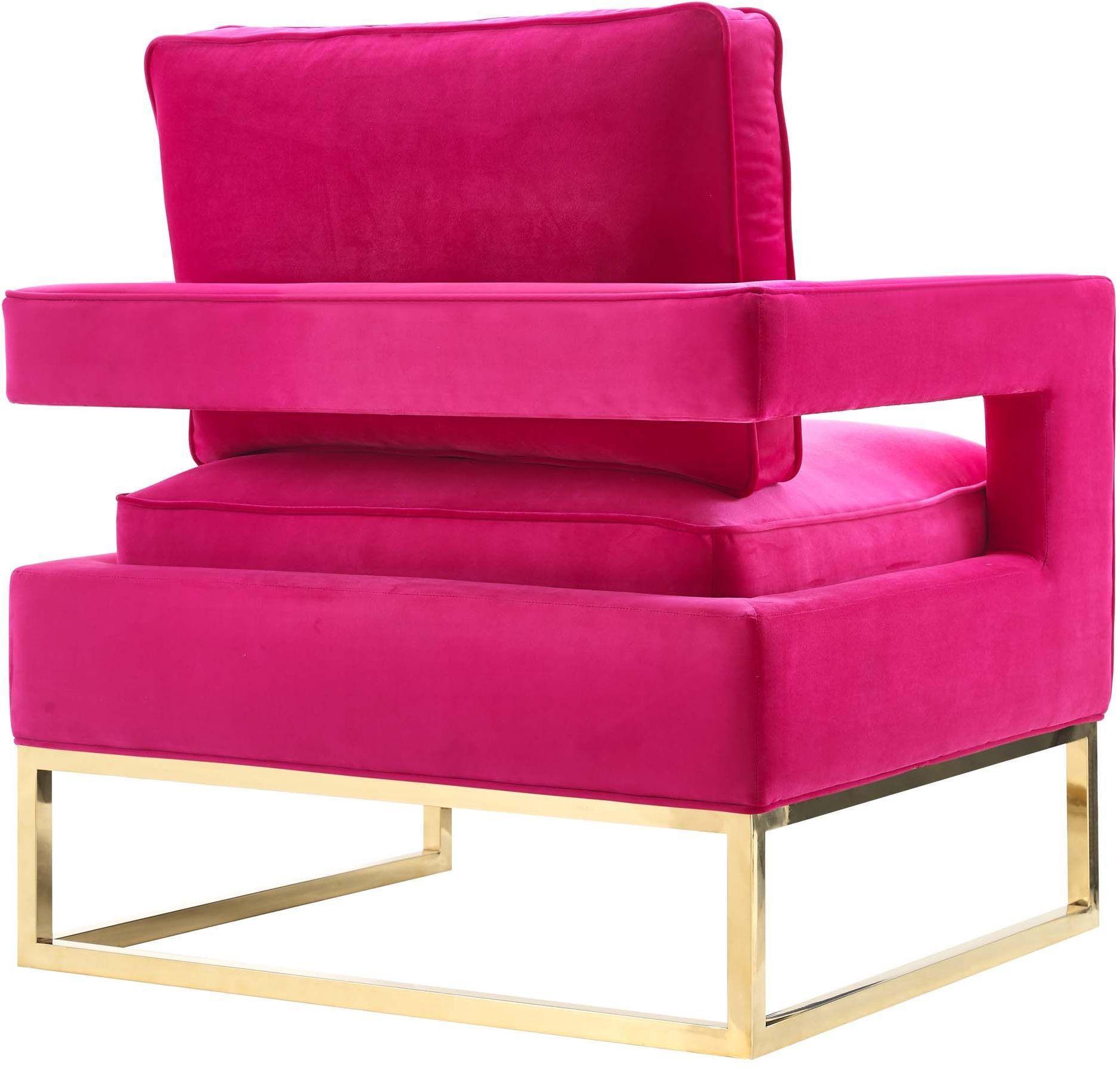 Avery - Velvet Chair With Polished Gold Base - Urban Living Furniture (Los Angeles, CA)