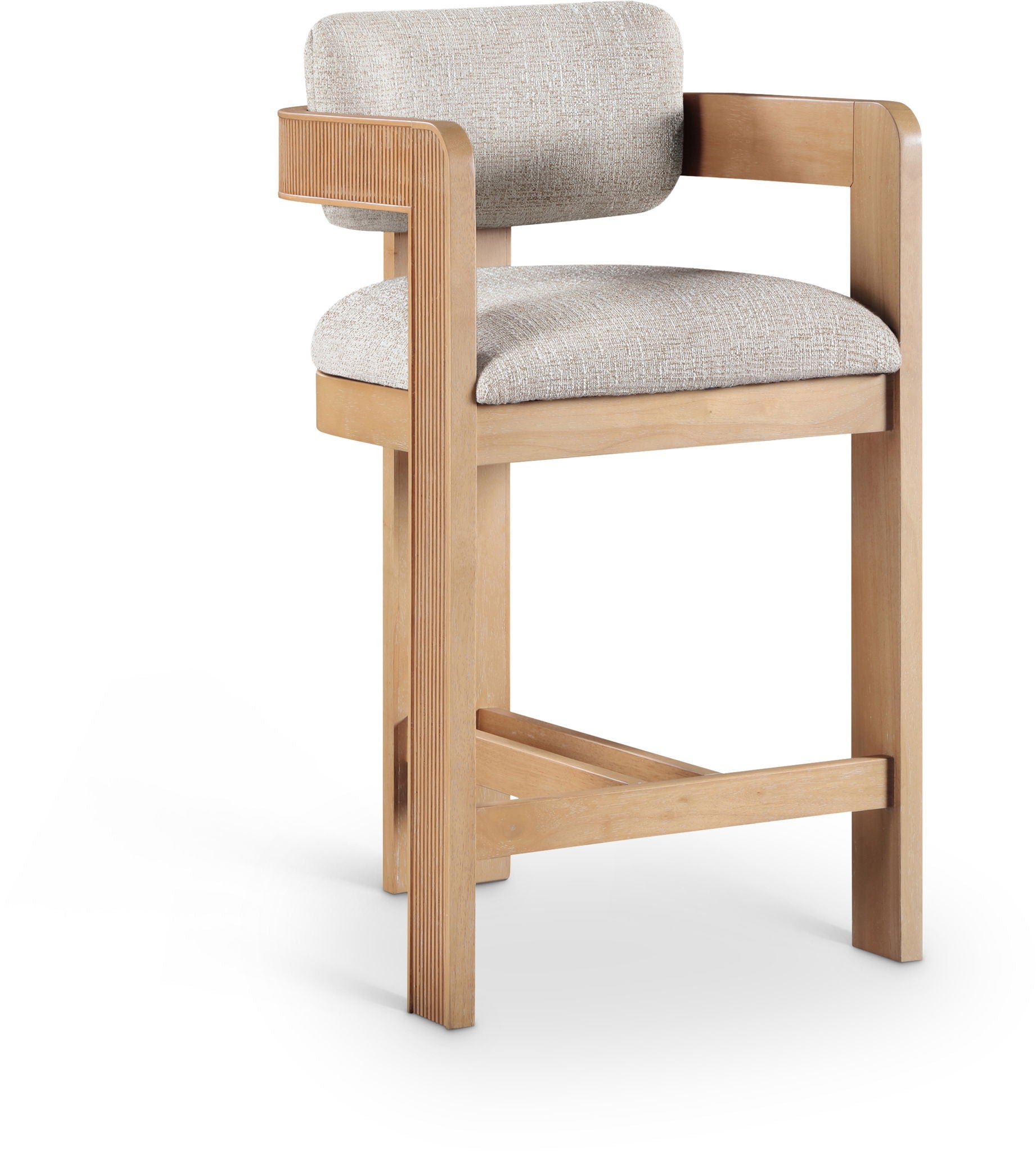 Sacha - Linen Stool With Natural Base - Urban Living Furniture (Los Angeles, CA)