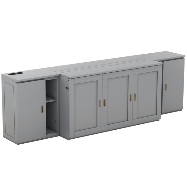 Murphy Bed With Shelves, Cabinets And USB Ports