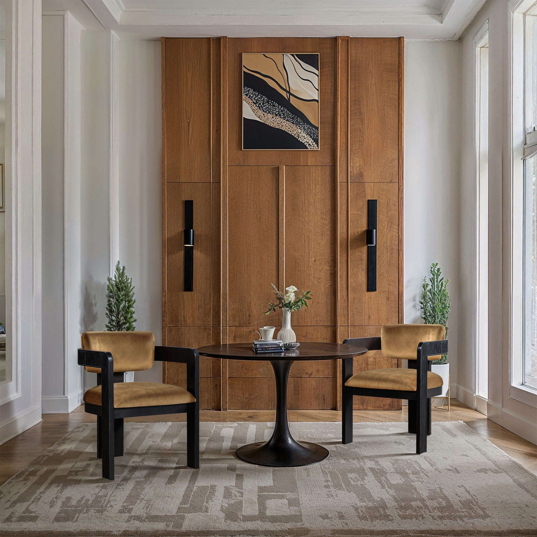 Sacha - Velvet Dining Chair With Black Base (Set of 2) - Urban Living Furniture (Los Angeles, CA)