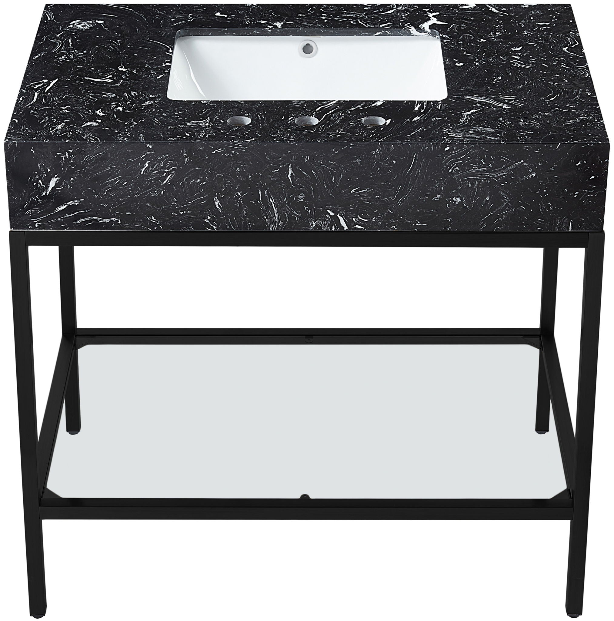 Marmo - Engineered Marble Bathroom Vanity With Black Base - Urban Living Furniture (Los Angeles, CA)