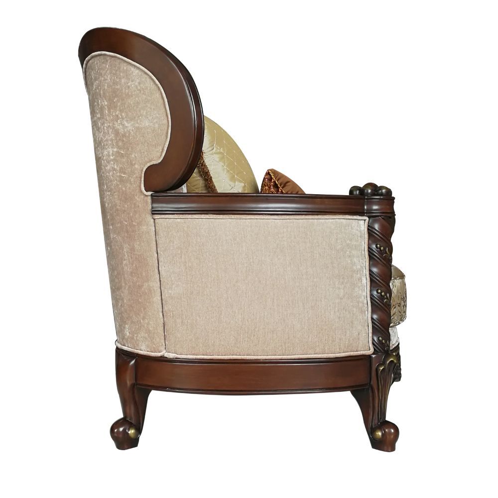 Devayne - Chair With 2 Pillows (Same Lv01584) - Pattern Fabric & Dark Walnut - Urban Living Furniture (Los Angeles, CA)