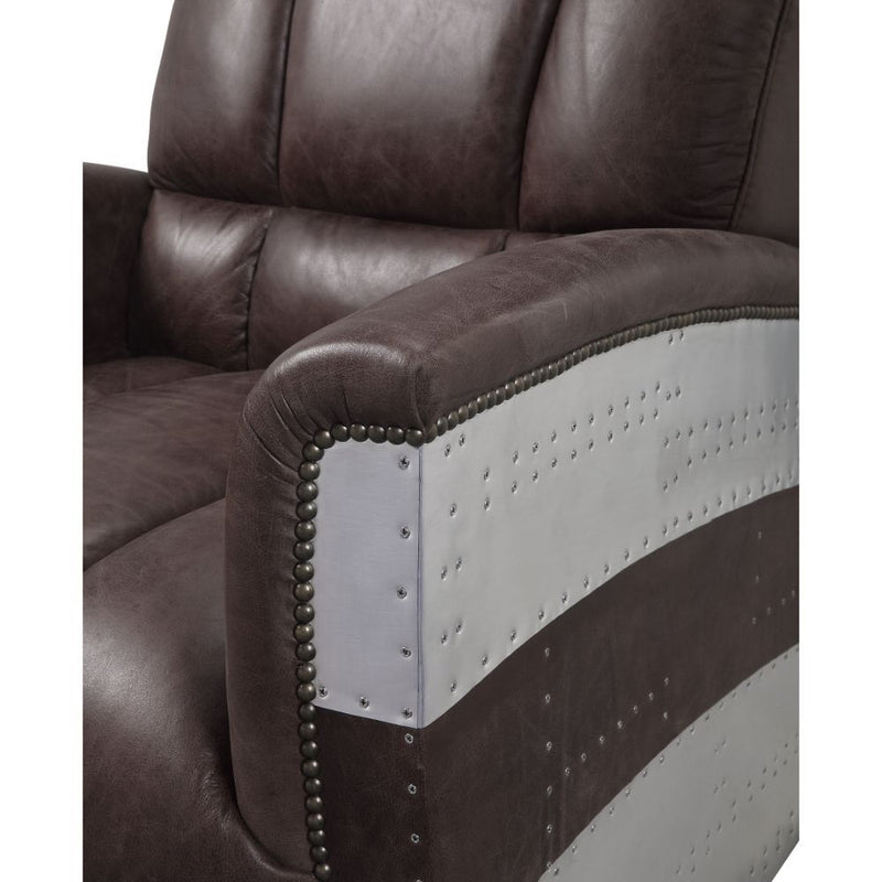 Brancaster - Accent Chair - Retro Brown Top Grain Leather & Aluminum - 35" - Urban Living Furniture (Los Angeles, CA)