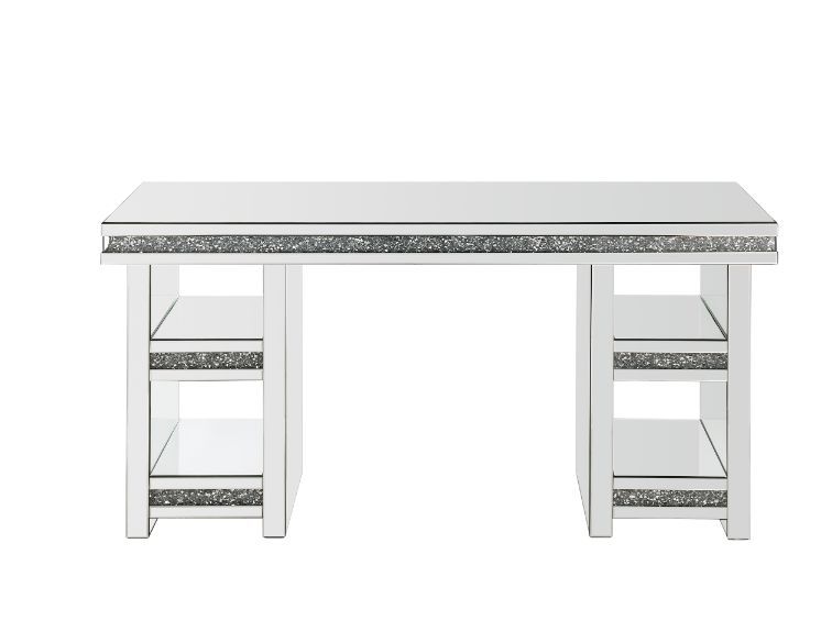 Noralie - Writing Desk - Clear Glass, Mirrored & Faux Diamonds - Urban Living Furniture (Los Angeles, CA)