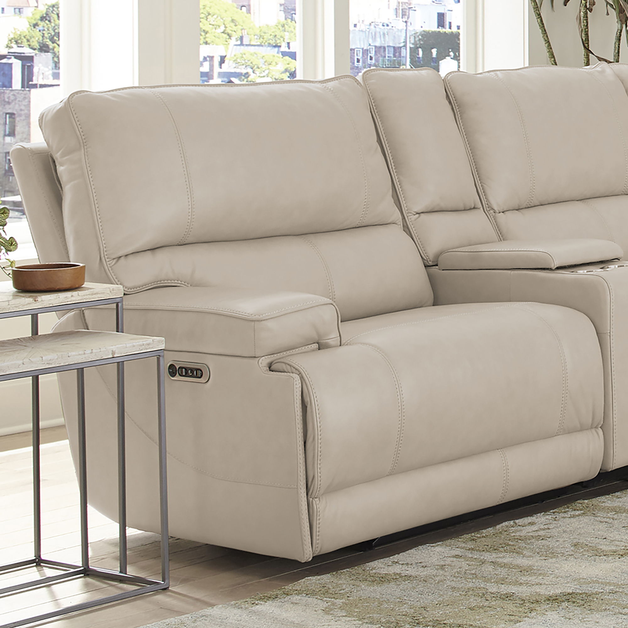 Whitman - Powered By Freemotion Power Cordless Left Arm Facing Recliner - Verona Linen - Urban Living Furniture (Los Angeles, CA)