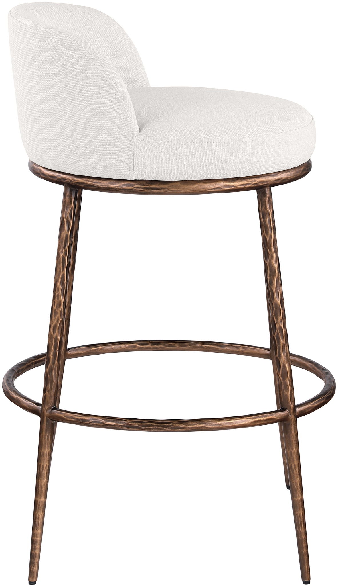 Ferro - Performance Fabric Upholstered Bar Stool - Cream / Antique Bronze - Urban Living Furniture (Los Angeles, CA)