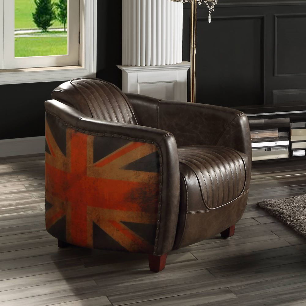 Brancaster - Chair - Antique Slate Top Grain Leather - Urban Living Furniture (Los Angeles, CA)