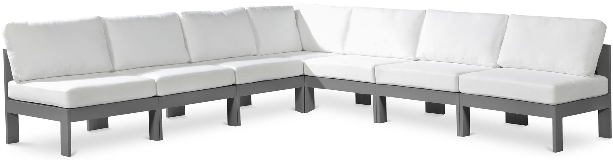 Nizuc - Outdoor Patio 7 Piece Modular Sectional With Gray Frame - Urban Living Furniture (Los Angeles, CA)