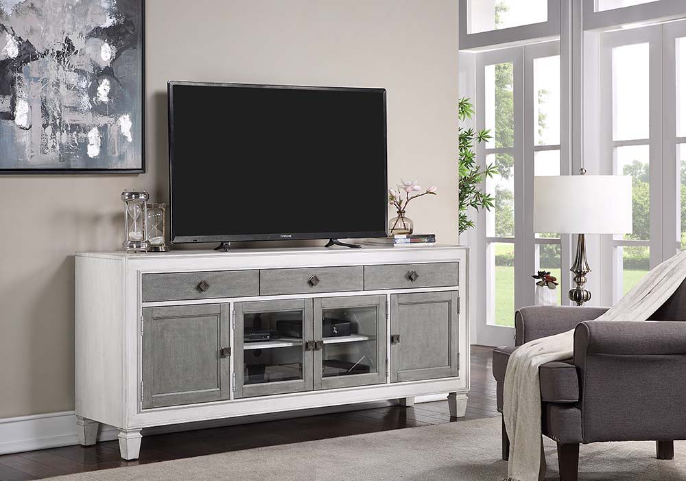 Katia - TV Stand - Rustic Gray & White Finish - Urban Living Furniture (Los Angeles, CA)