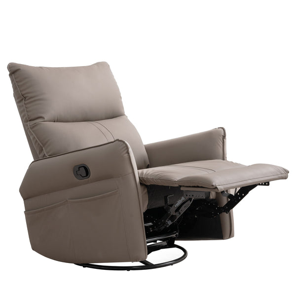 Rocking Recliner Chair, 360 Degree Swivel Nursery Rocking Chair, Glider Chair, Modern Small Rocking Swivel Recliner Chair For Bedroom, Living Room Chair Home Theater Seat, Phone Holder