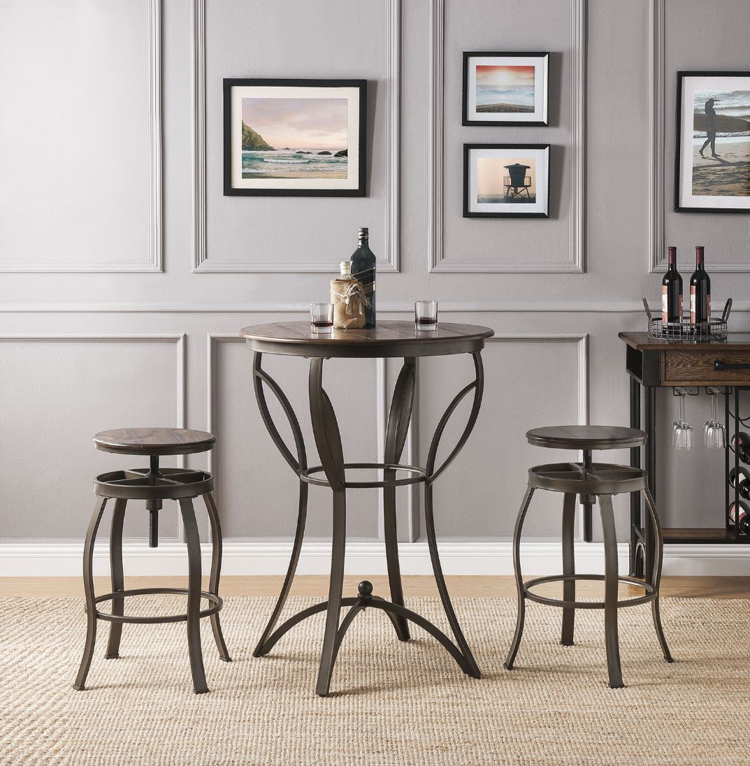 Gavino - Bar Set - Walnut & Sandy Black - Urban Living Furniture (Los Angeles, CA)