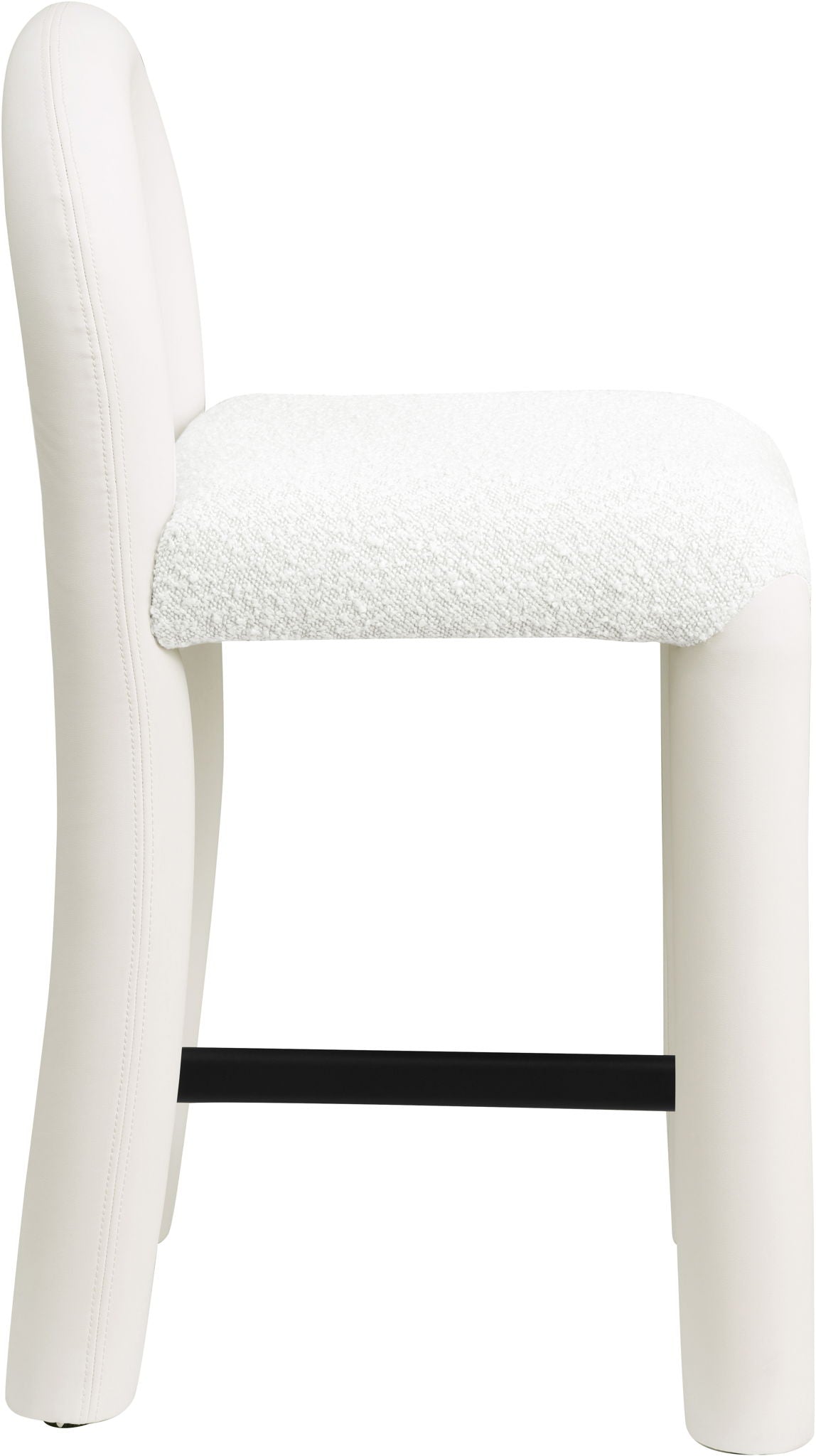 Amari - Vegan Leather and Boucle Fabric Stool - Urban Living Furniture (Los Angeles, CA)