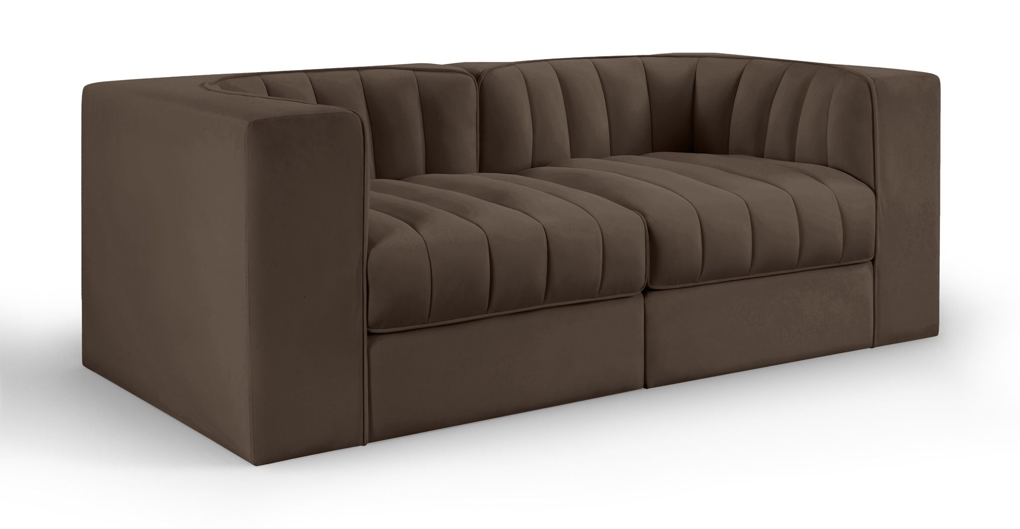 Rummi - Velvet Performance Fabric Upholstered 2 Piece Modular Loveseat - Urban Living Furniture (Los Angeles, CA)