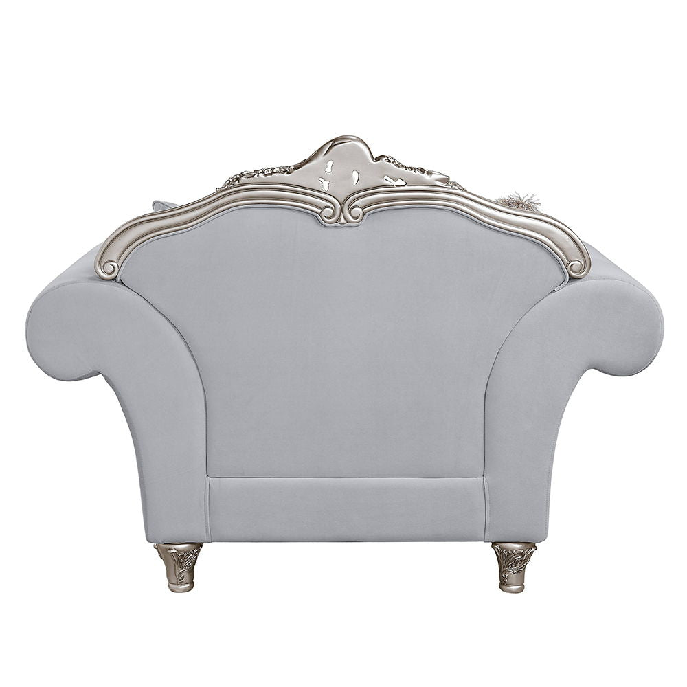 Pelumi - Chair With 3 Pillows - Light Gray Linen & Platinum - Urban Living Furniture (Los Angeles, CA)