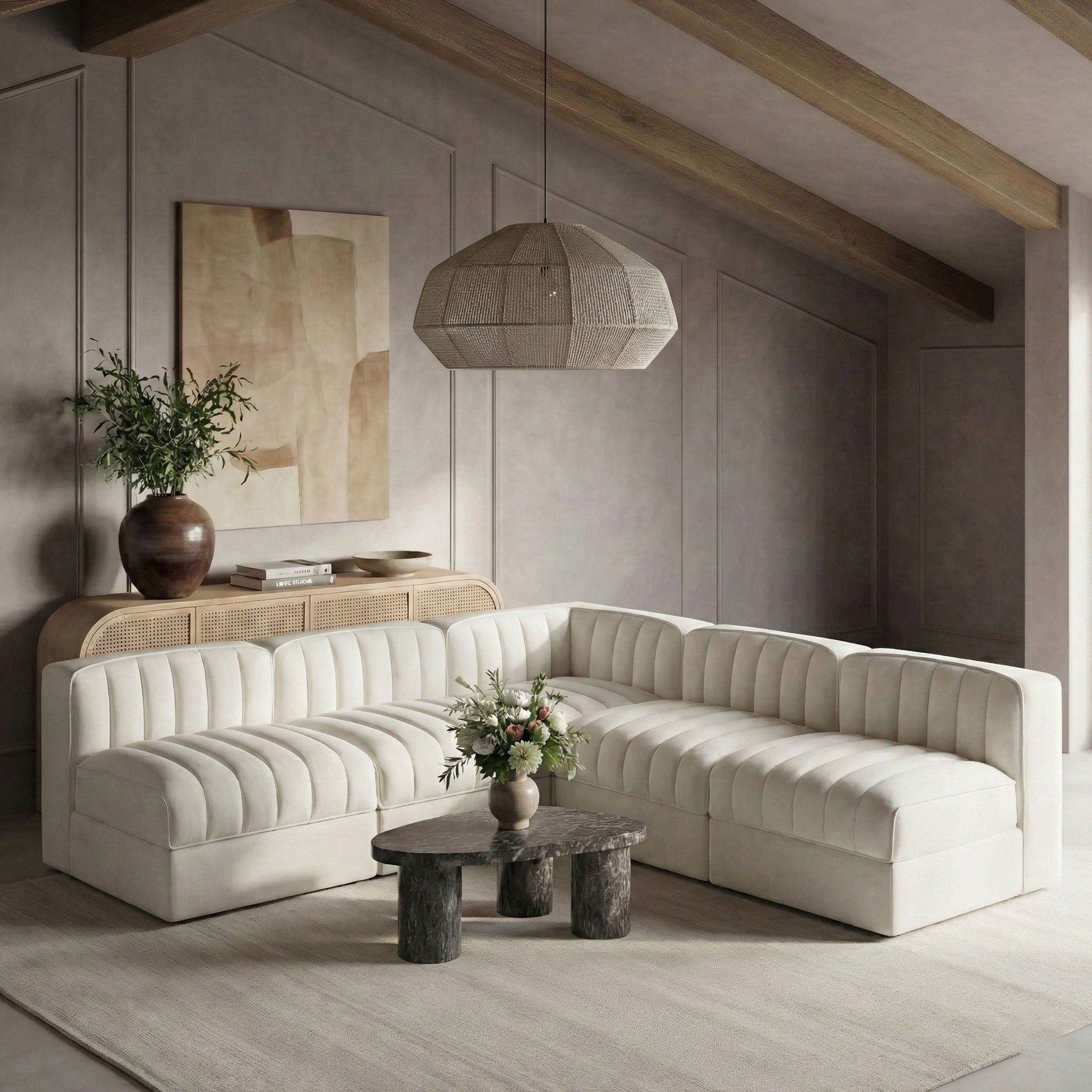 Rummi - Armless Velvet Performance Fabric Upholstered 5 Piece Modular Sectional - Urban Living Furniture (Los Angeles, CA)