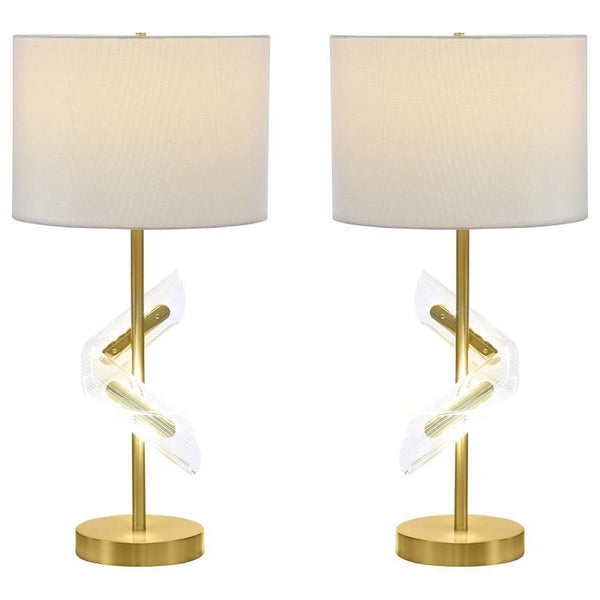 Kingsley - Drum Shade Table Lamp (Set of 2) - Gold