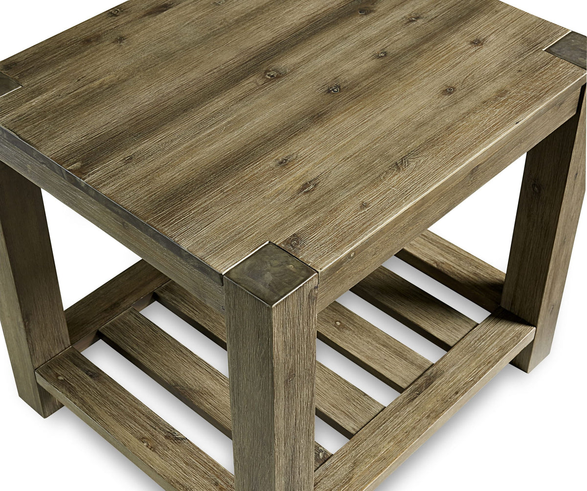 Canyon - Solid Wood Rectangular End Table - Washed Gray