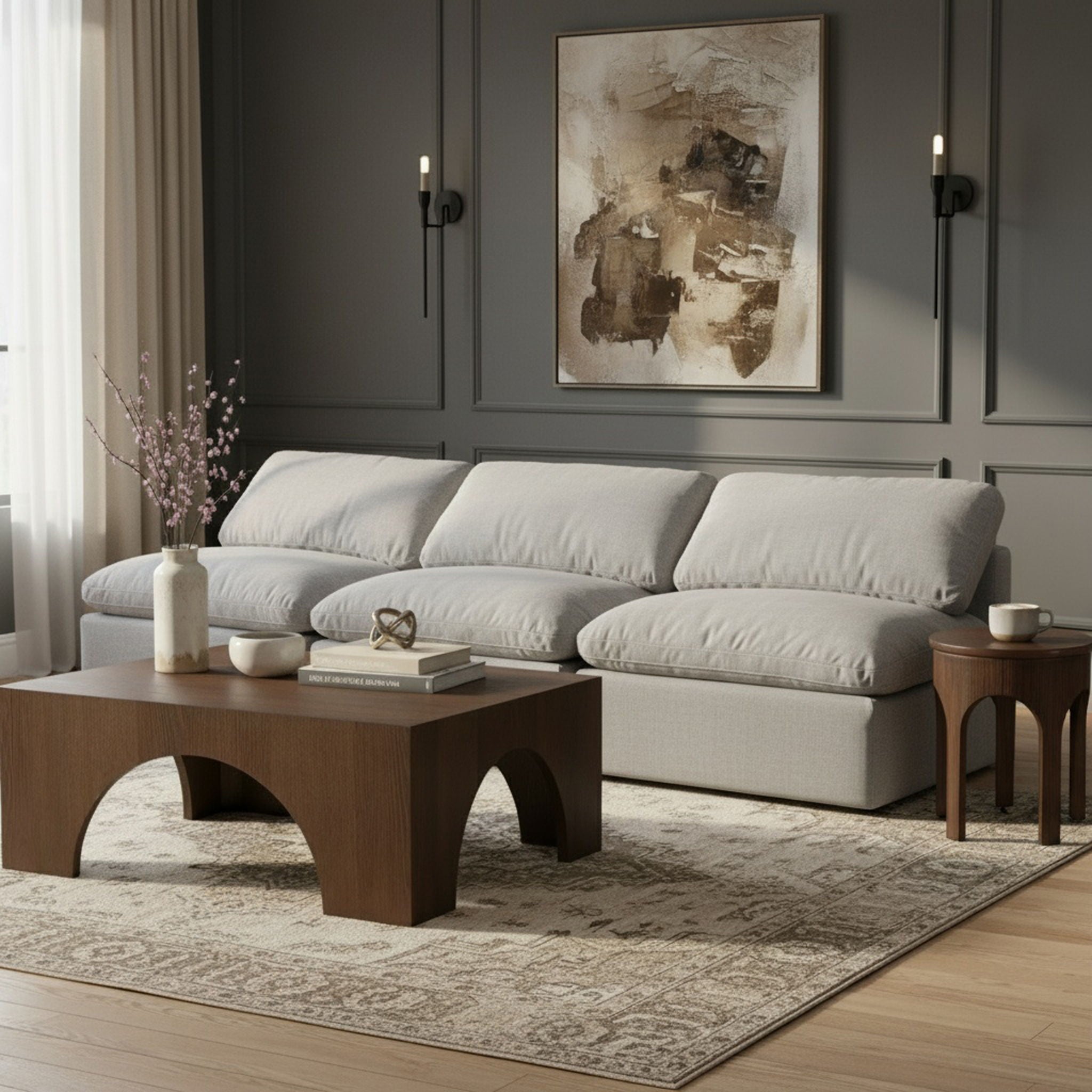 Indulge - Linen 3 Seat Modular Armless Sofa - Urban Living Furniture (Los Angeles, CA)