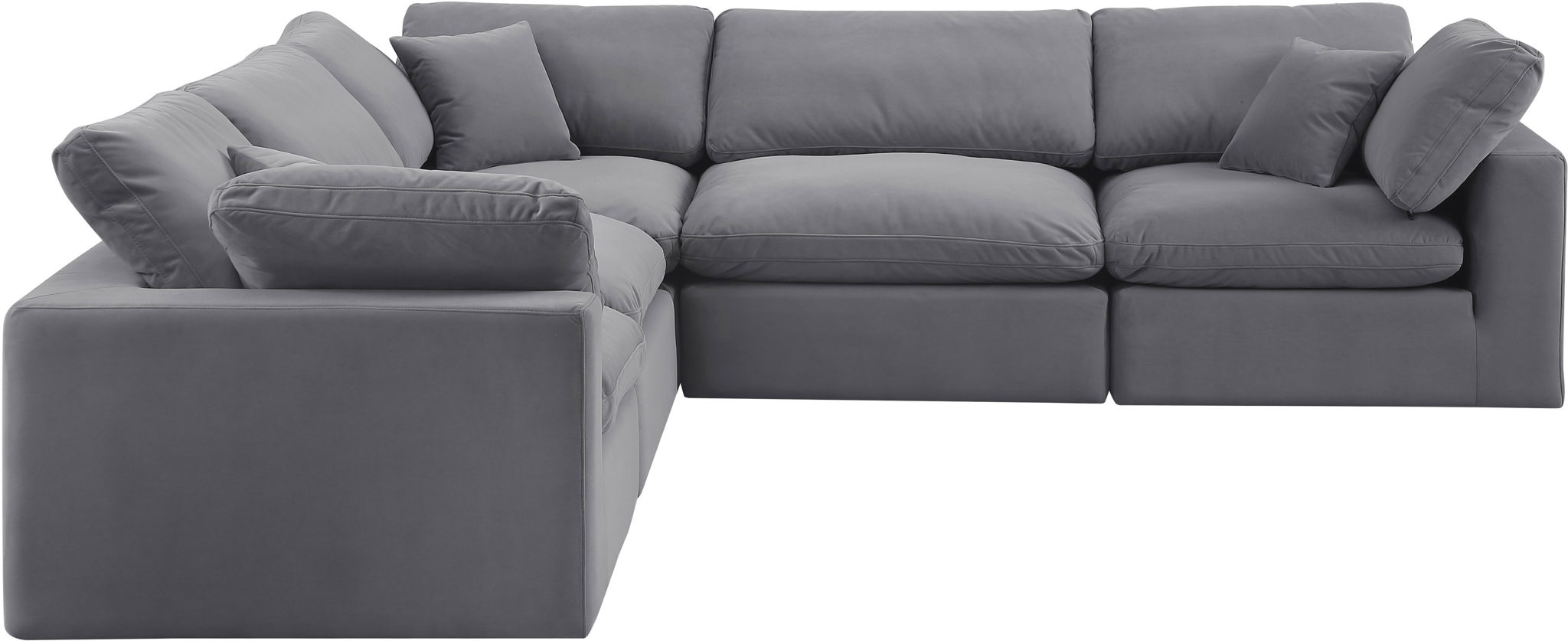 Comfy - 5 Piece Velvet Modular Corner Sectional - Urban Living Furniture (Los Angeles, CA)