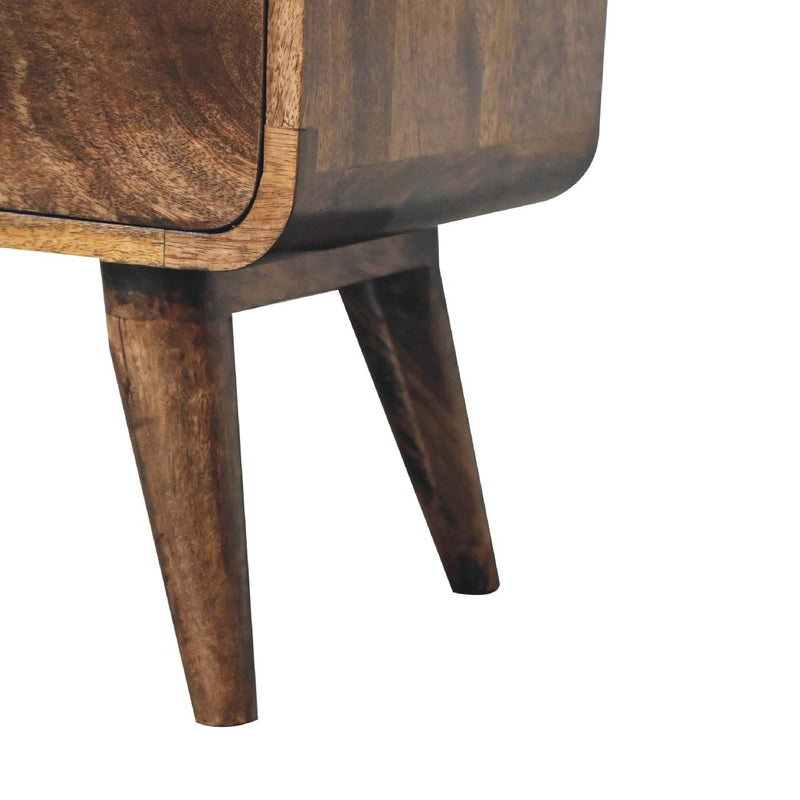 Solid Wood Curved Media Unit