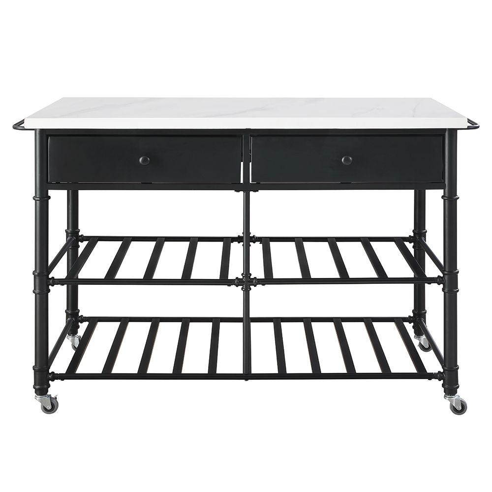 Emery - Kitchen Island - White Cultured Marble Top & Gray - Urban Living Furniture (Los Angeles, CA)