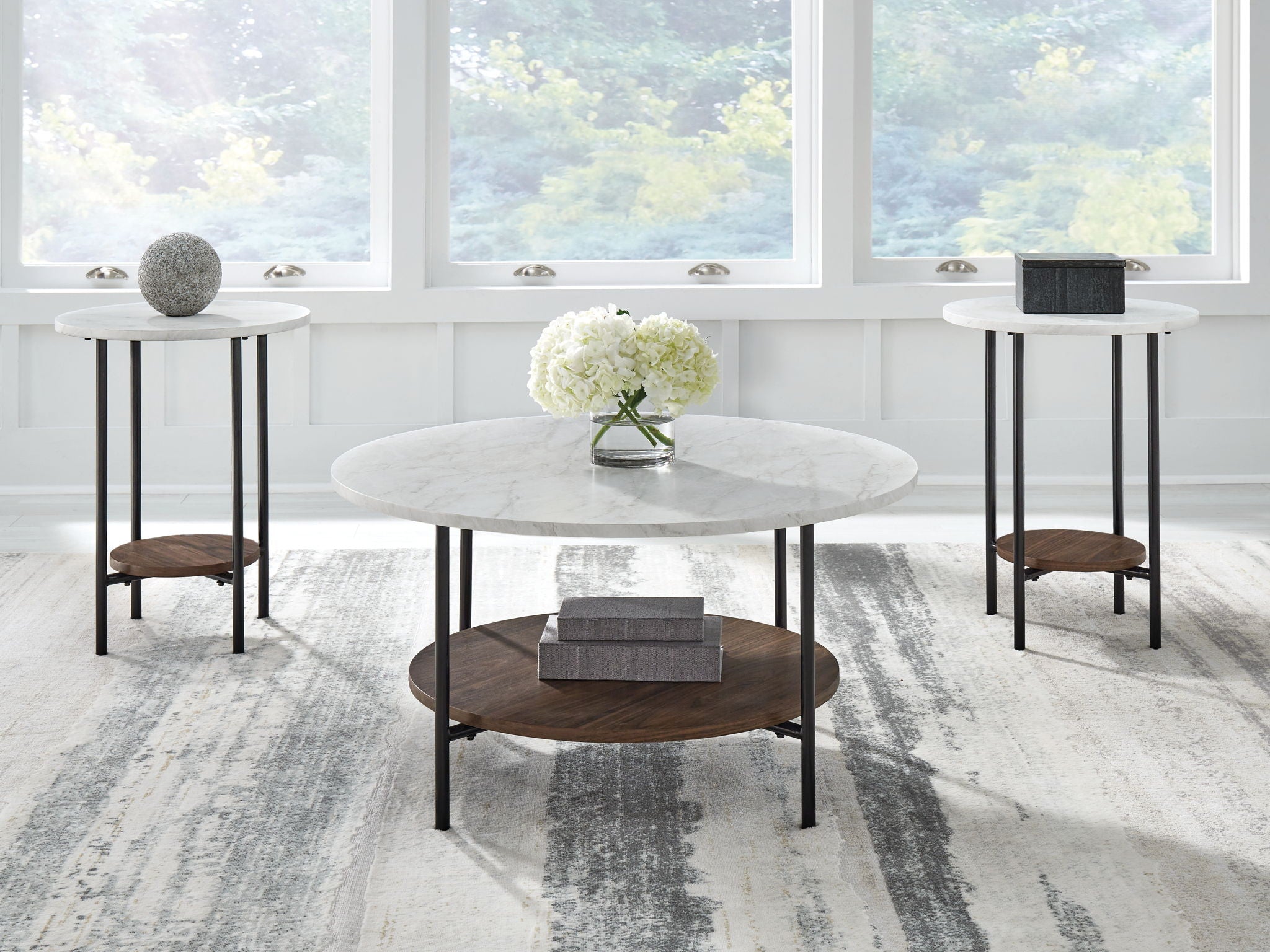 Wrenwich - Occasional Table Set (Set of 3) - Brown / Black / White - Urban Living Furniture (Los Angeles, CA)